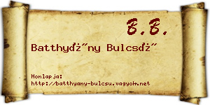 Batthyány Bulcsú névjegykártya